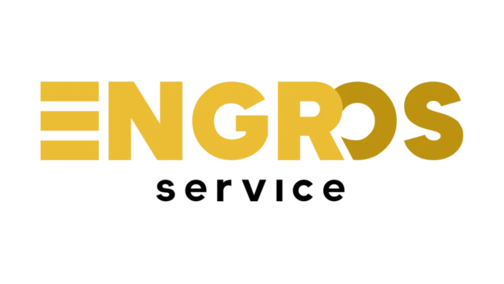 Engros logo i gult med sorte detaljer, symboliserer bygge- og entreprenørservice.